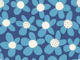 Playful Blooming Flowers - Navy Sky Blue