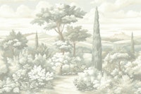 TUSCANY BAROQUE PAINTING Green Pastel carta da parati