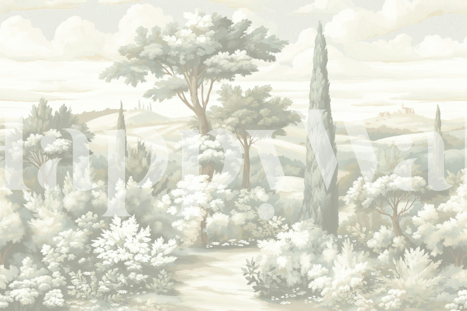 Tuscany Baroque Painting wallpaper in a room