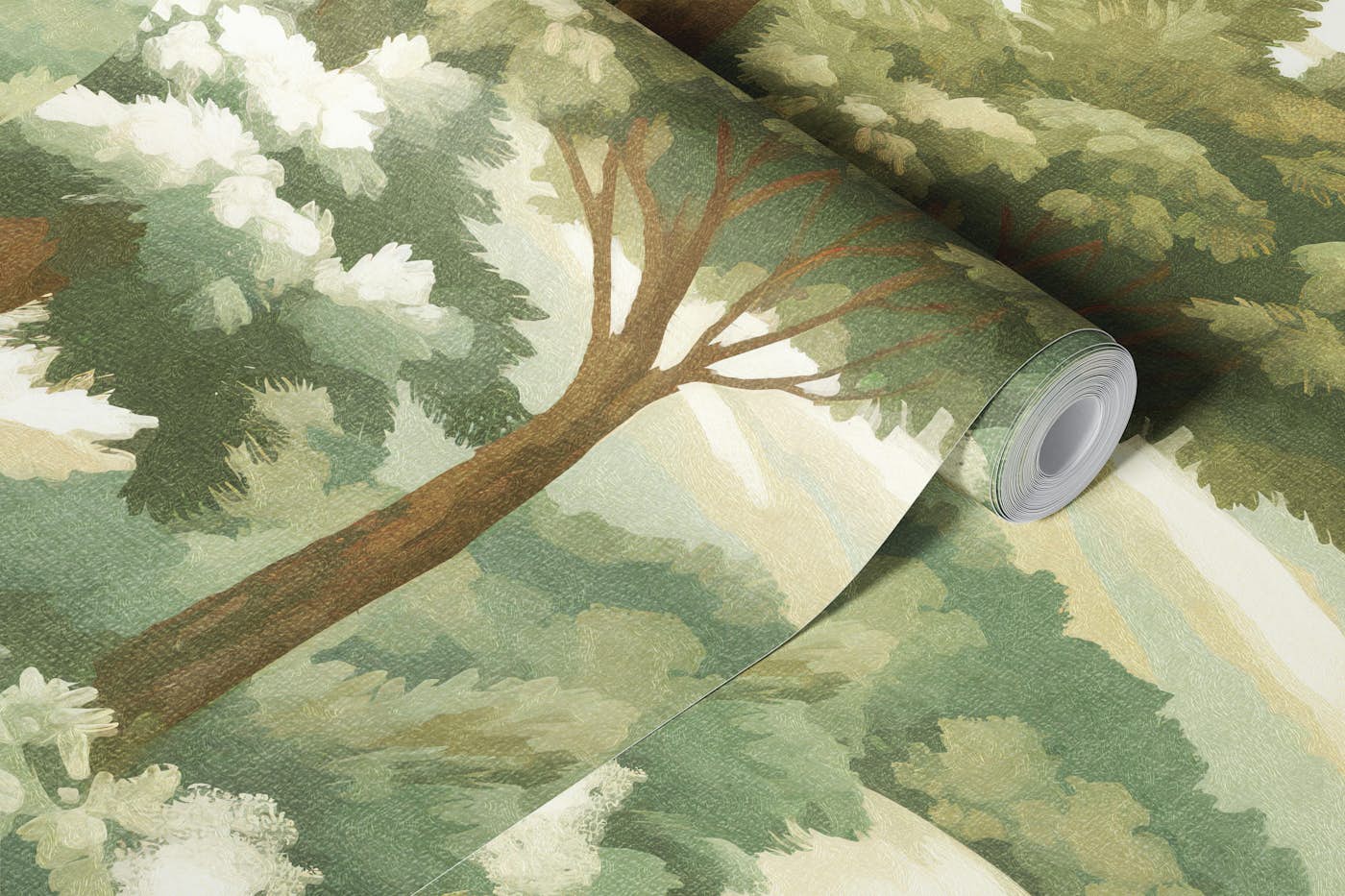 TUSCANY BAROQUE PAINTING GREEN wallpaper roll