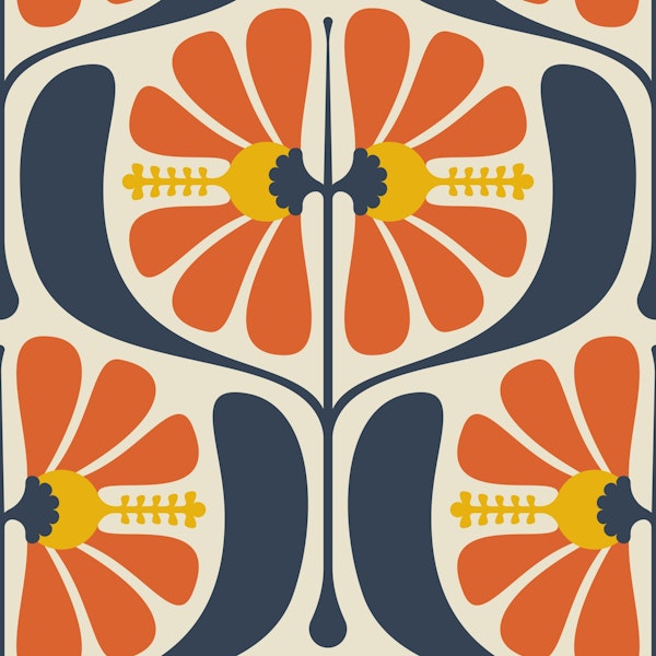 KF 0241 E - Vintage Retro Floral