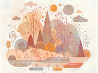 Soft Autumn Forest Magic carta da parati
