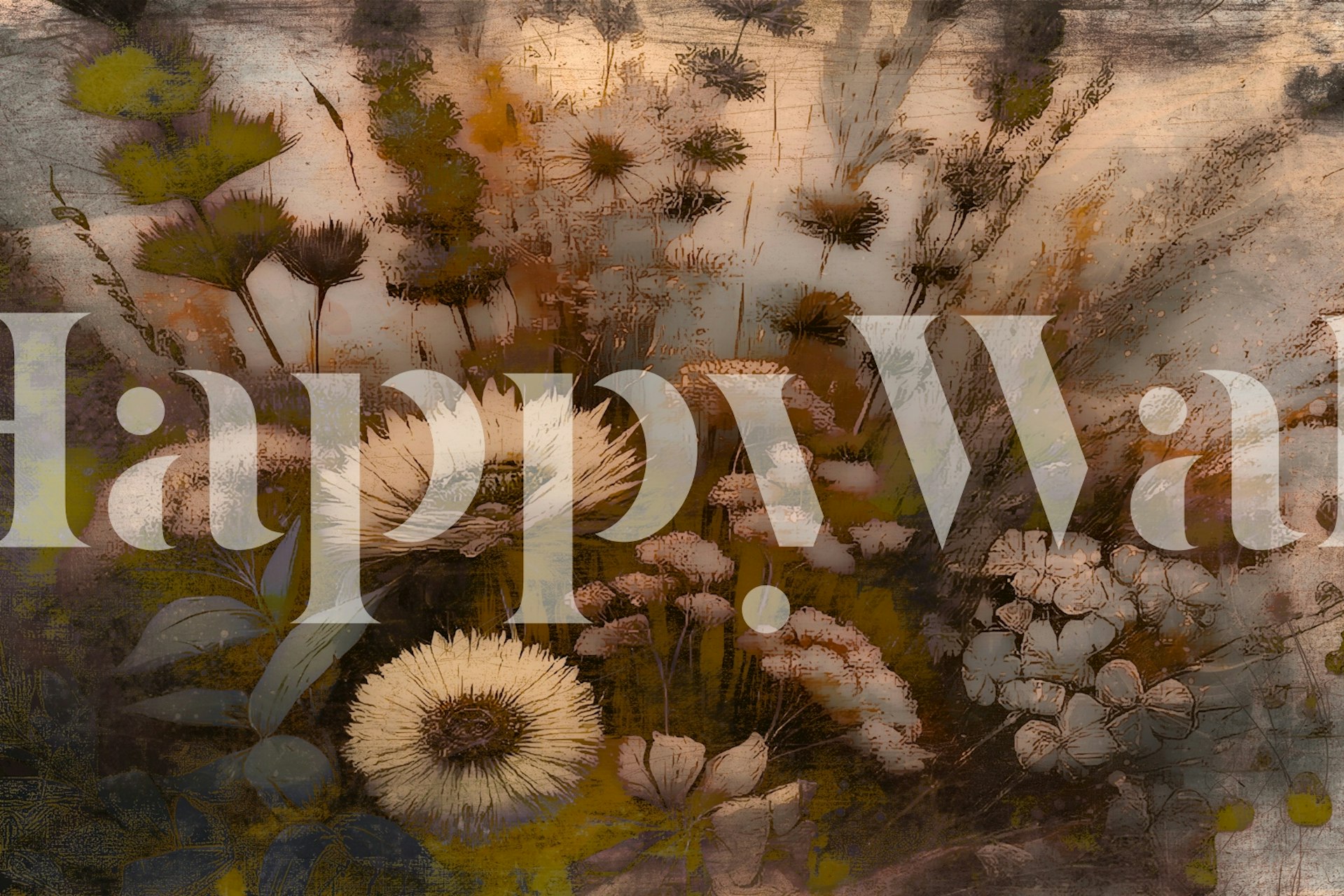 Soulful Wildflower Autumn wallpaper in a room