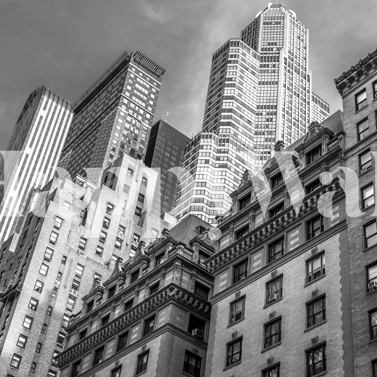 Papel de parede com NYC Skyscrapers em um quarto