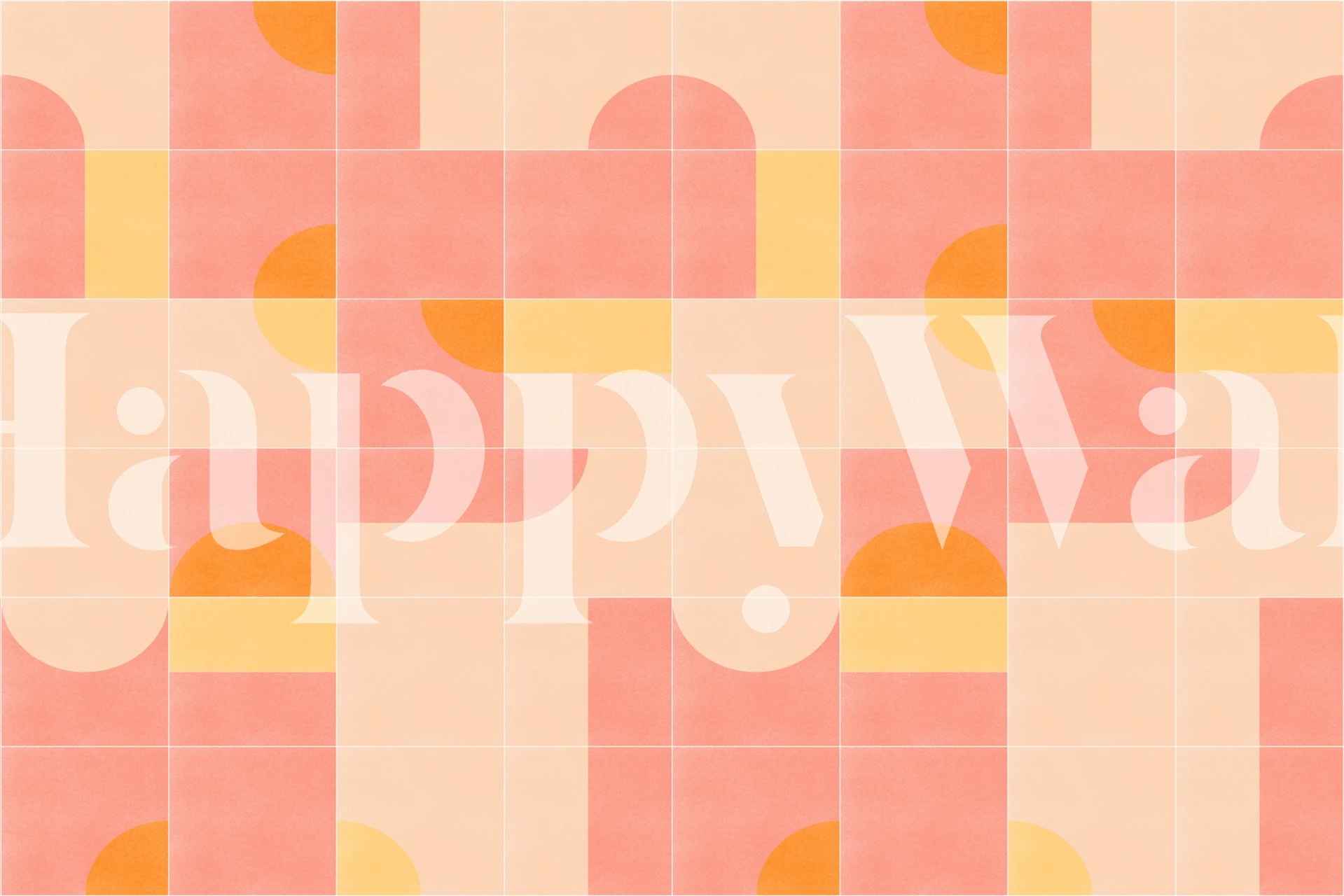 Geometric patterns in pink and orange colors wallpaper