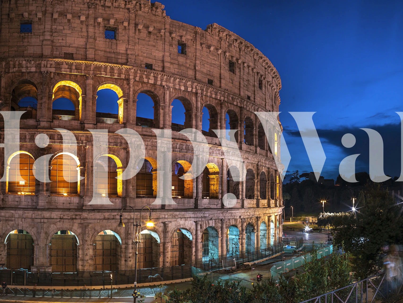 Colosseum wallpaper displayed in a room