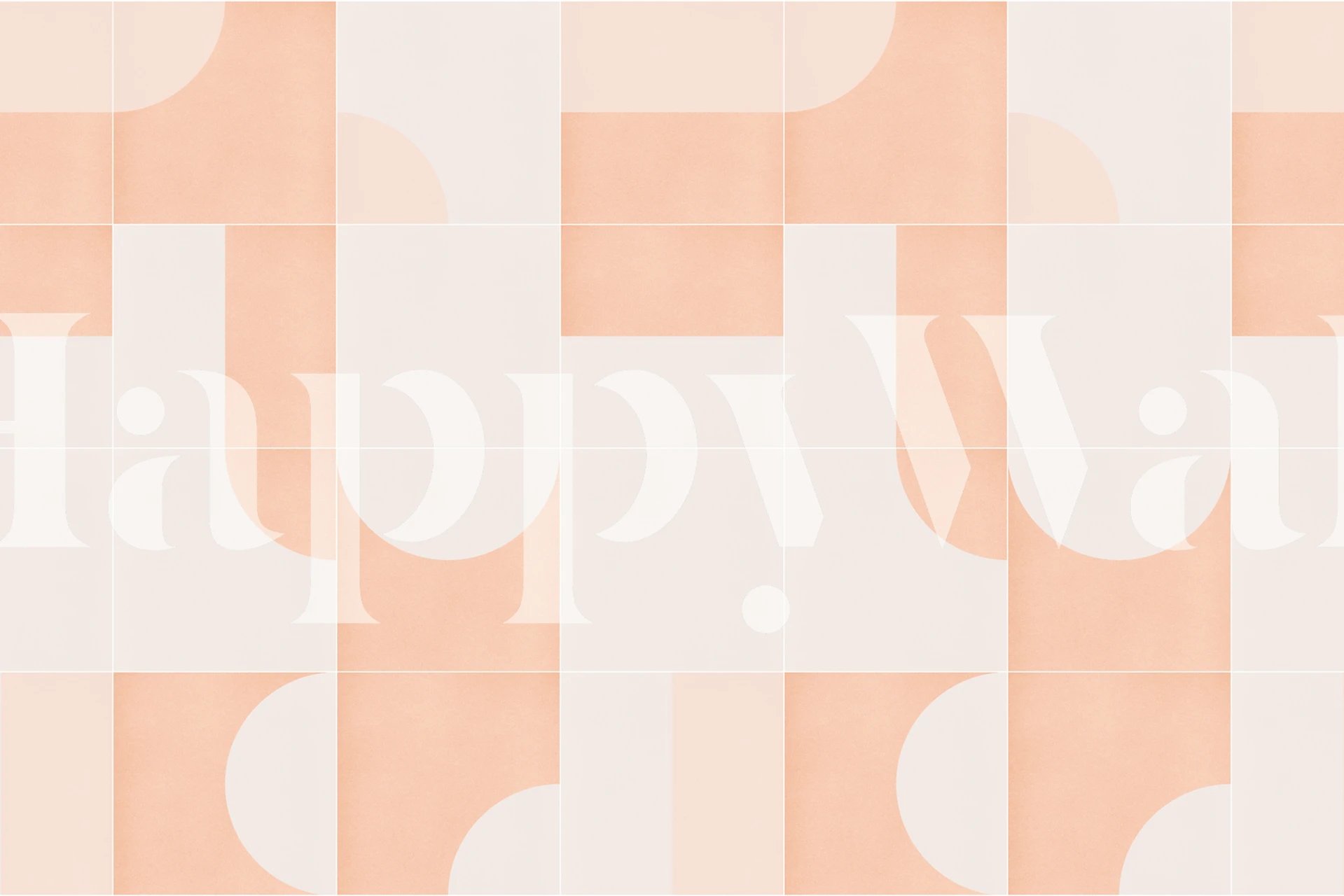 Fototapeta s retro geometrickým vzorem dlaždic v pastelových barvách