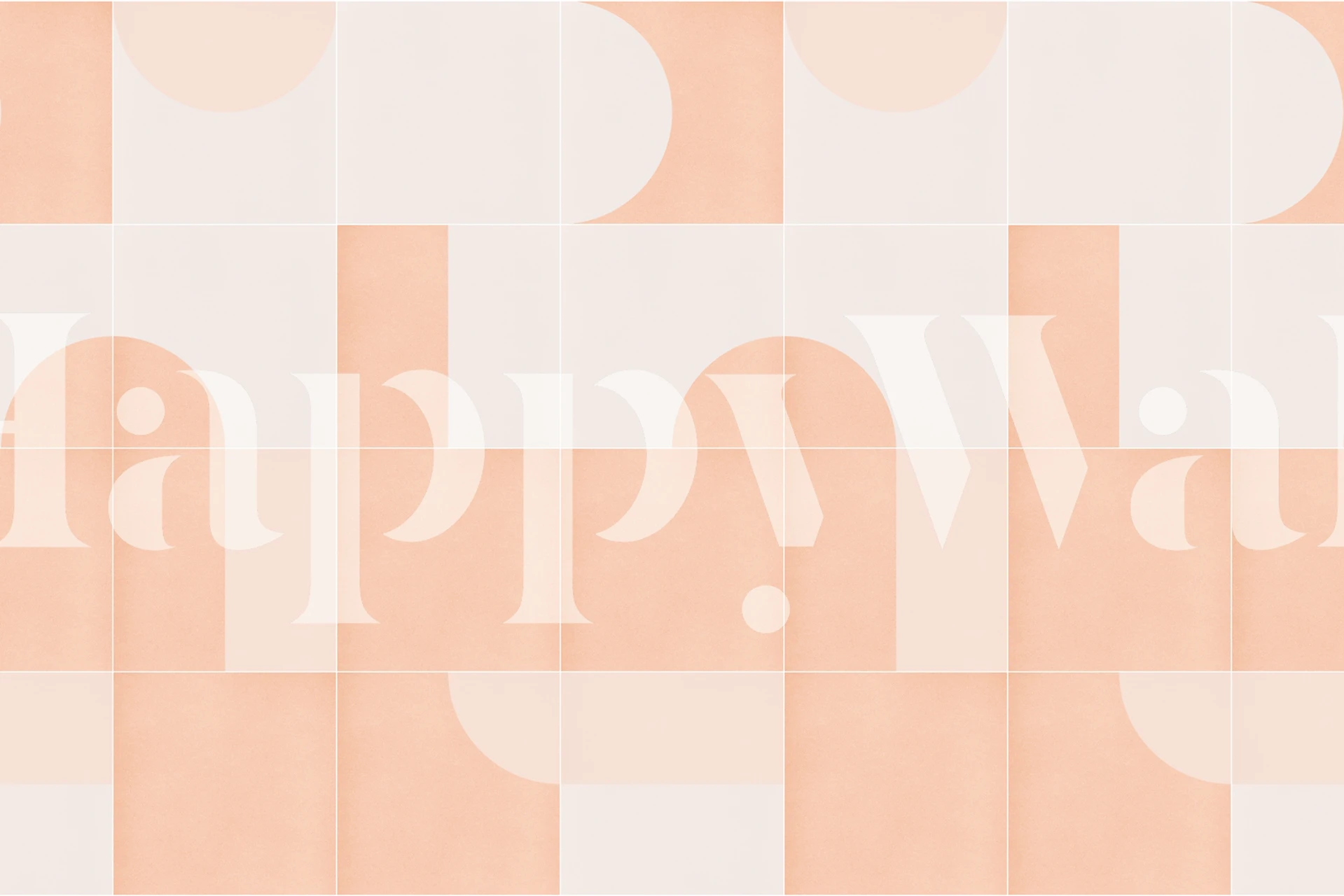 Soft peach and white geometric pattern wallpaper