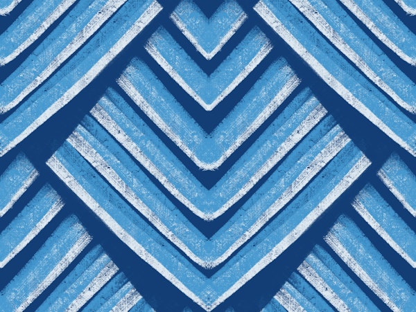 Boho Geo Shells Blue Cyan Modern Abstract