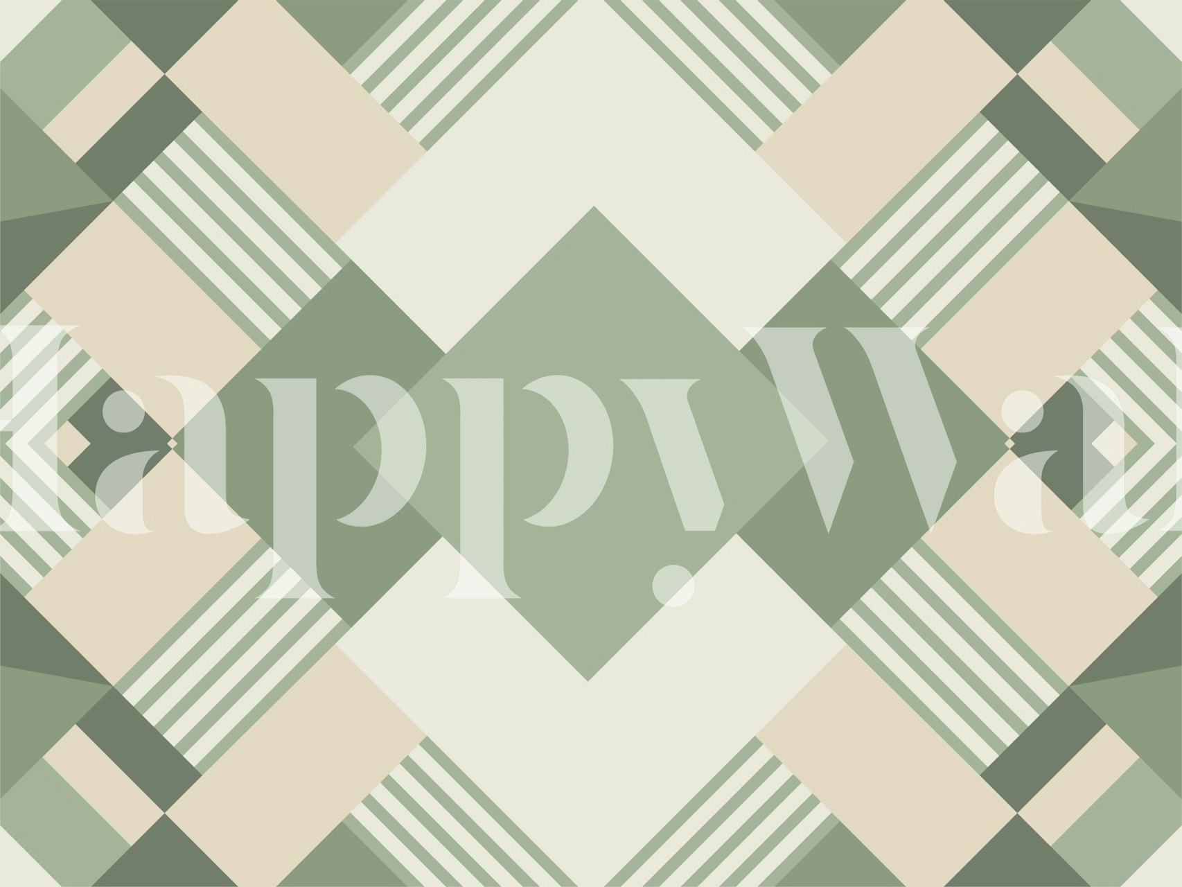 Soft sage green geometric wallpaper with striped patterns