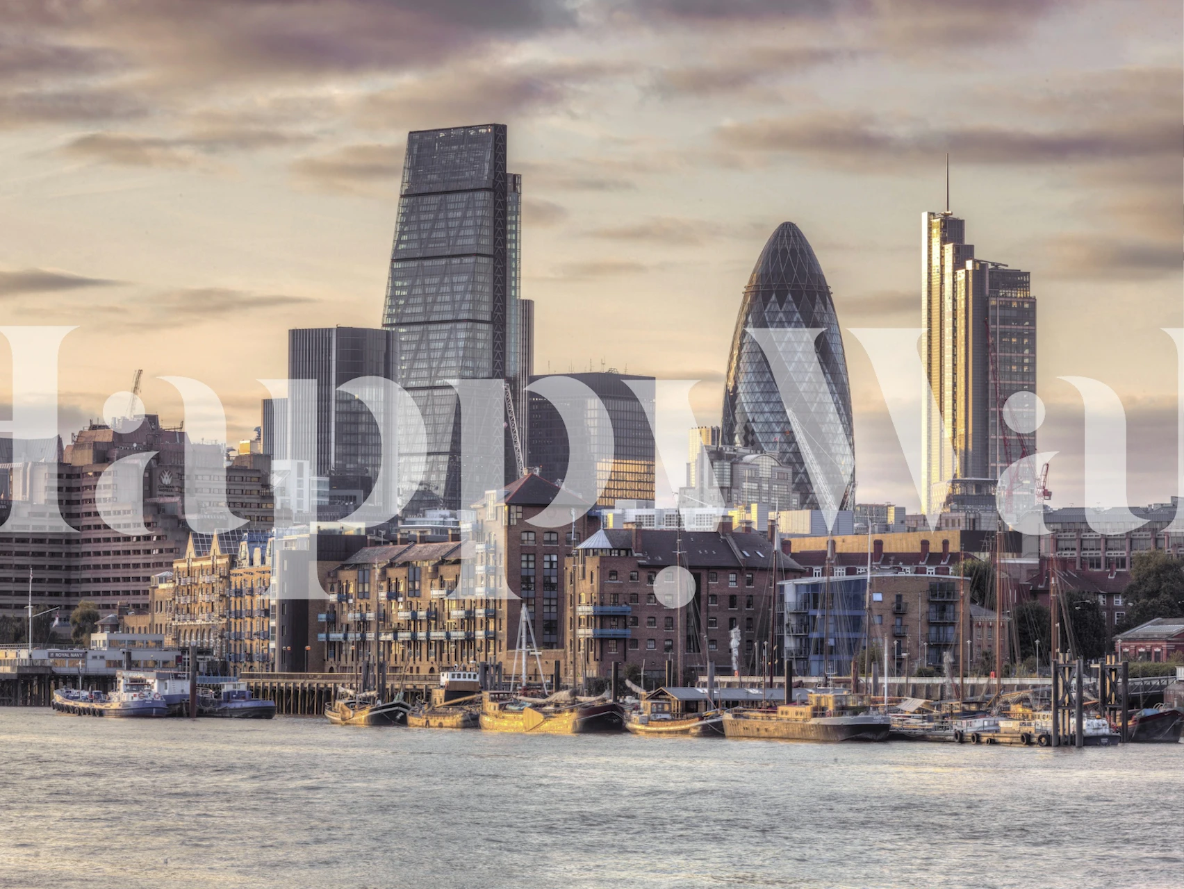 Urban skyline with modern skyscrapers and buildings wallpaper