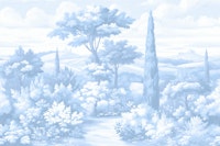 TUSCANY BAROQUE PAINTING BLUE PASTEL carta da parati