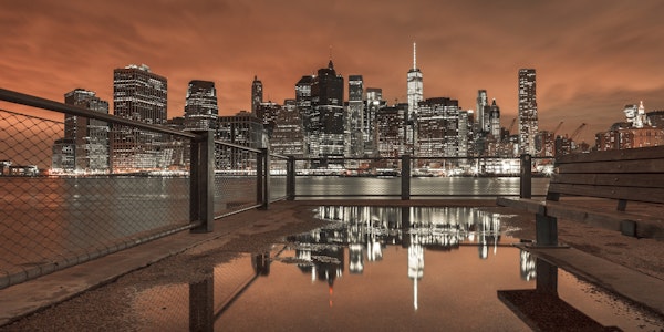 Lower Manhattan Aglow at Night