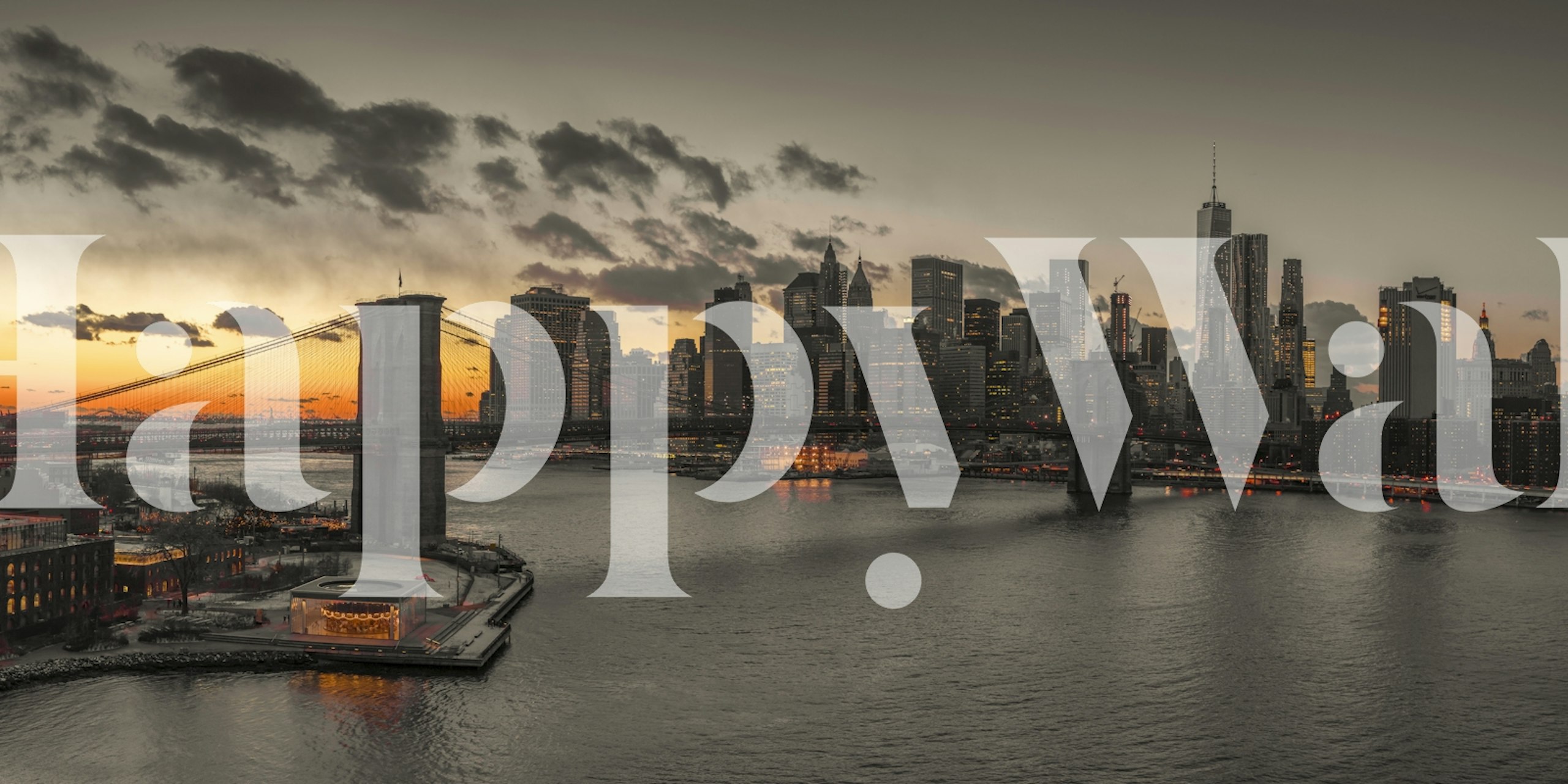 Lower Manhattan Abendtapete in einem Raum