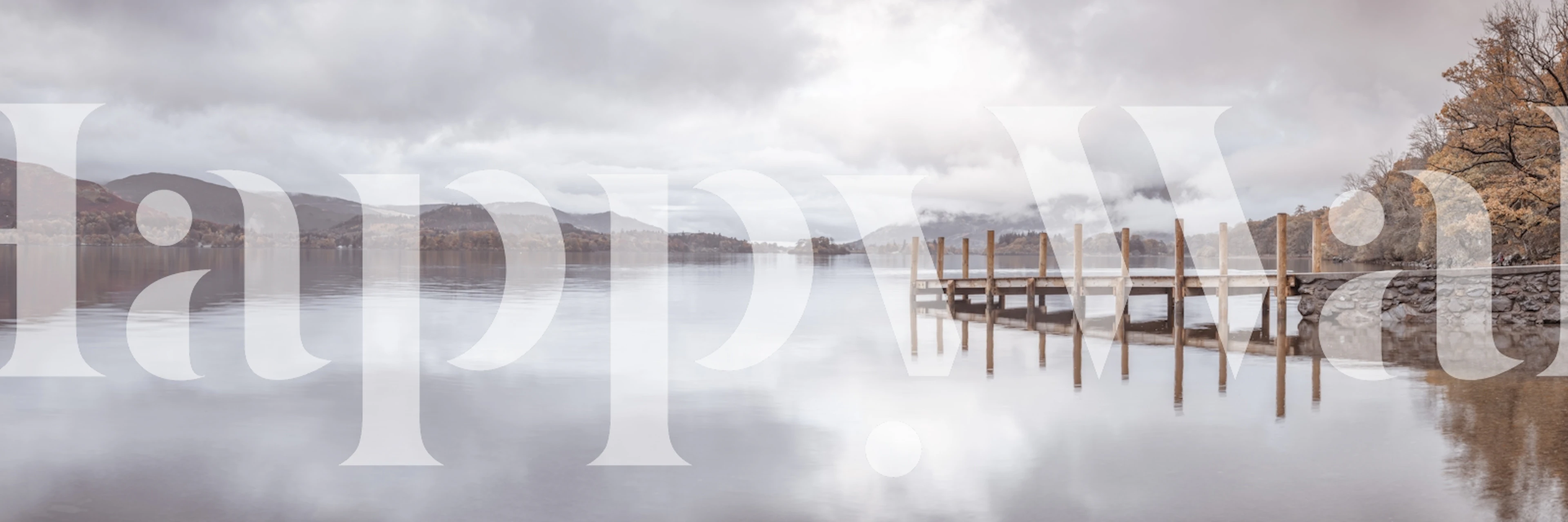 Tapetti, jossa on kuvastuva laituri vedessä