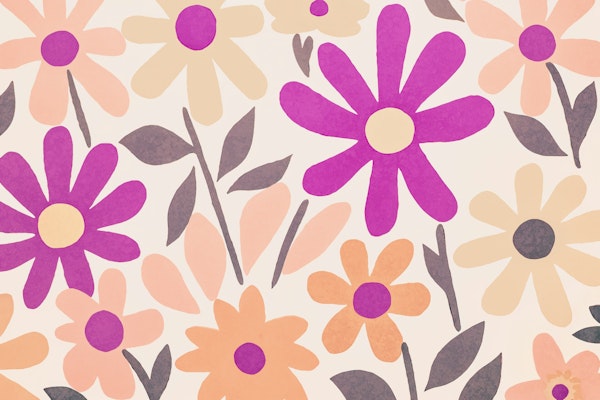 Groovy Retro Matisse Flowers