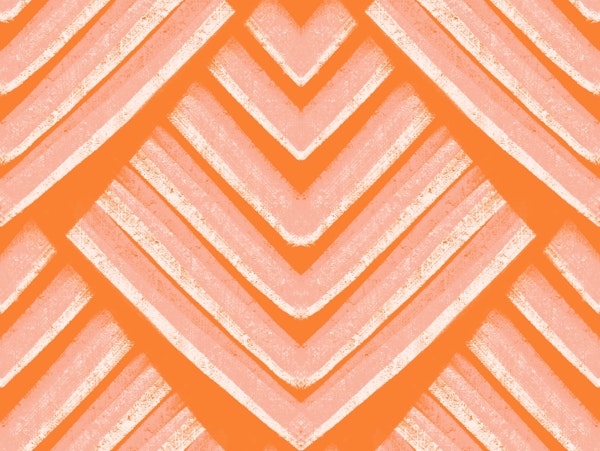 Boho Modern Shapes Shells in Pink and Orange