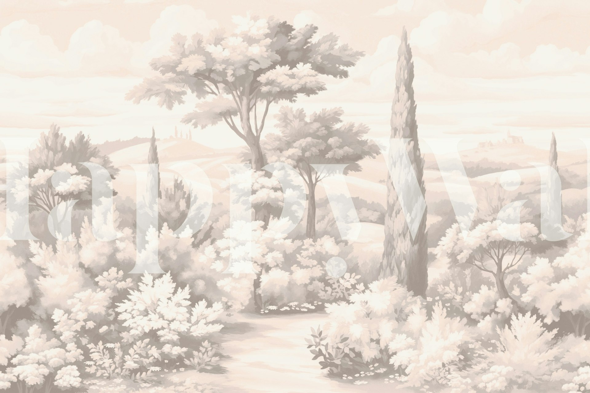 Tuscany Baroque Painting tapetti huoneessa