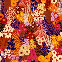 Painterly Wildflower Meadow Autumn tapet