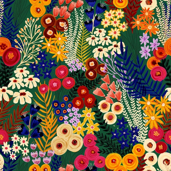 Painterly Wildflower Meadow Summer