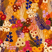 Painterly Wildflower Meadow Golden Hour tapet