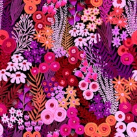 Painterly Wildflower Meadow Berry Tone ταπετσαρία