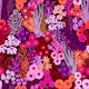 Painterly Wildflower Meadow Berry Tone
