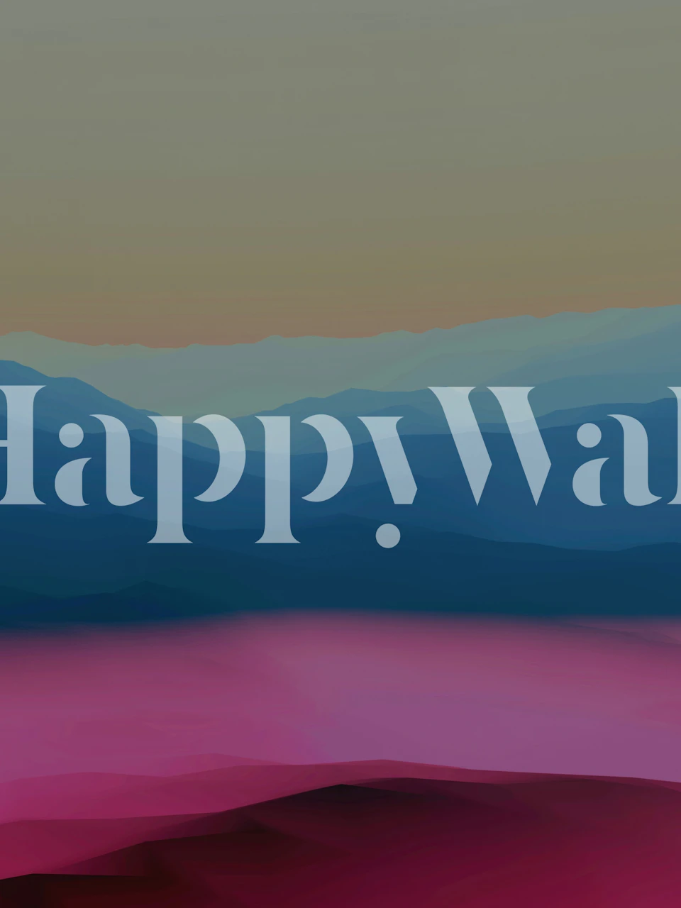 Abstract mountain landscape in soft blue and pink wallpaper