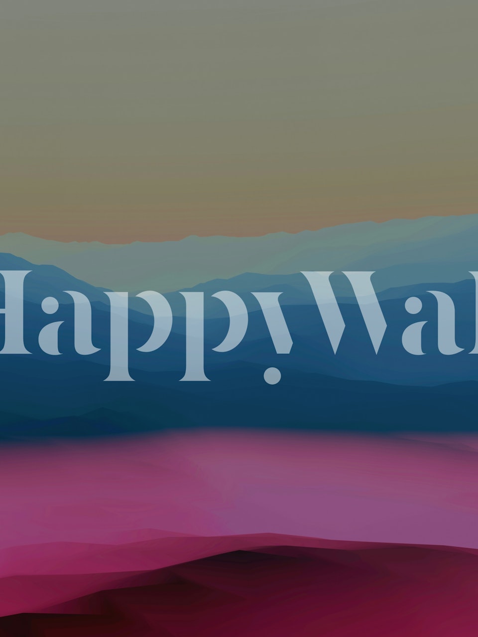 Abstract mountain landscape in soft blue and pink wallpaper