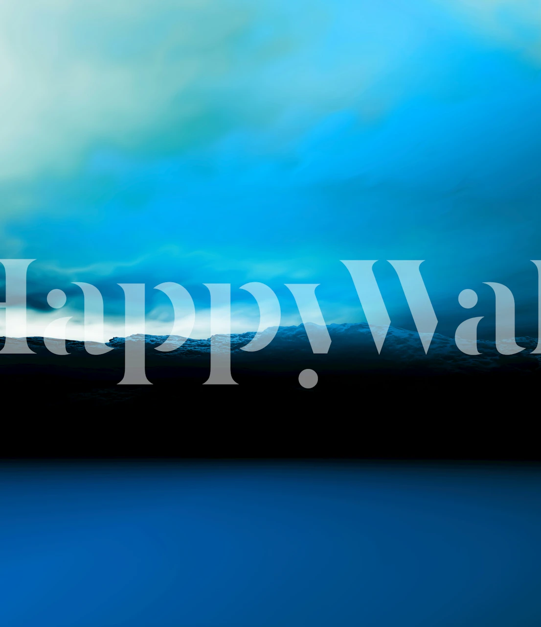 Abstract blue ocean waves and sky wallpaper
