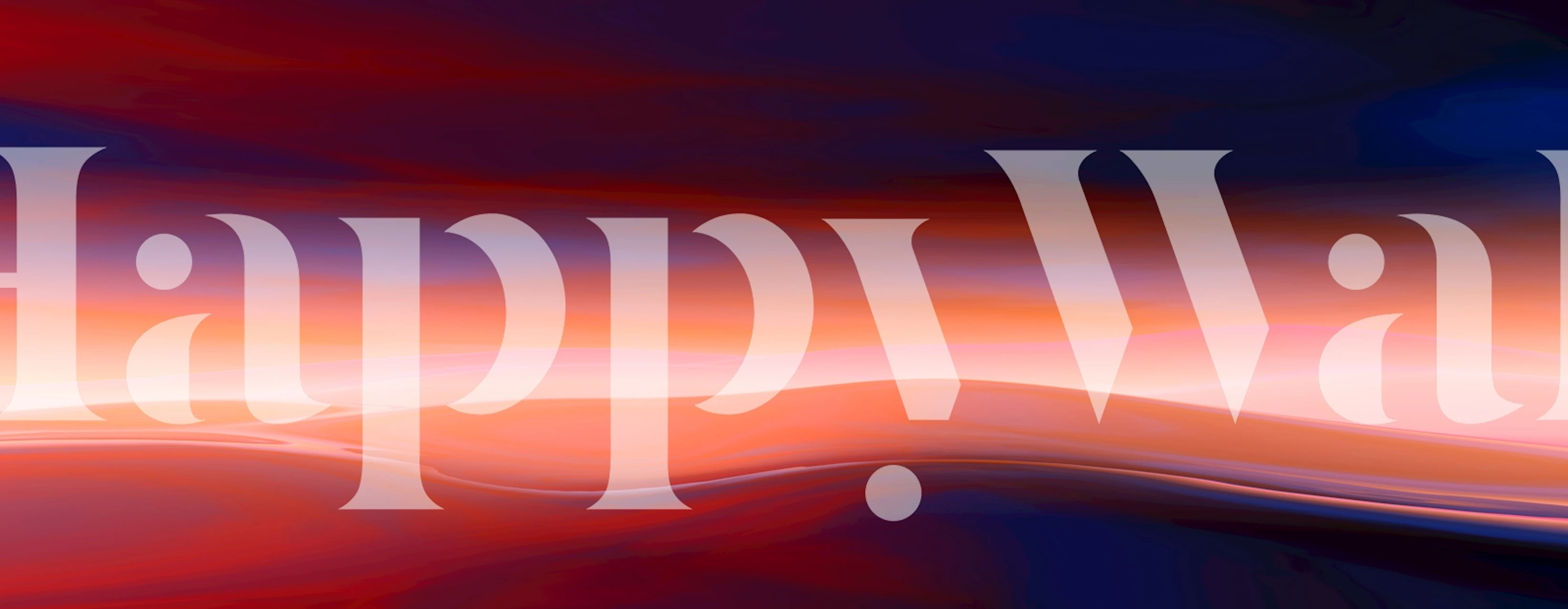 Abstract mountain landscape in shades of blue, red, and orange wallpaper