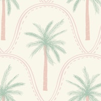 Tranquil Boho Scandi Palm Tree Oasis wallpaper