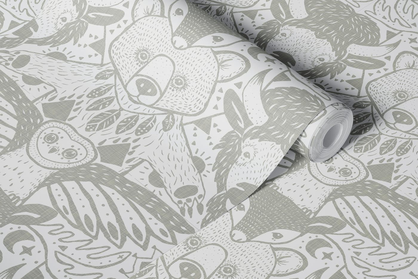 Damask wild forest wallpaper roll