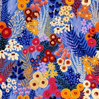 Painterly Wildflower Meadow Mountain tapet