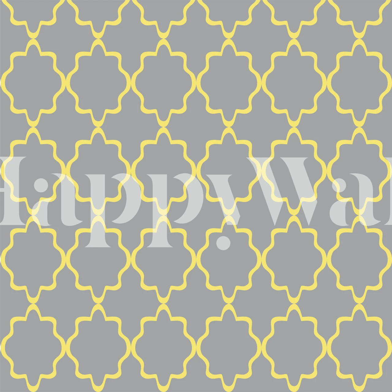 Geometric pattern in taupe and yellow wallpaper