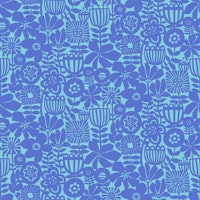 Cut Out Mod Art Florals - Shades of Blue tapete