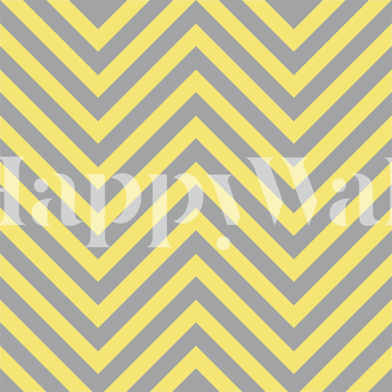 Saffraan en taupe chevronstrepenbehang dat een hedendaagse flair toevoegt