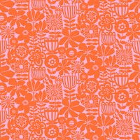 Cut Out Mod Art Florals - Red and Pink tapete