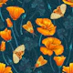 California poppies and moths