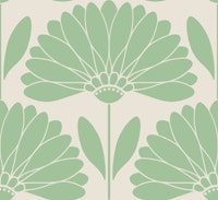 Vintage Green and Beige Daisy 2 - Large papiers peint