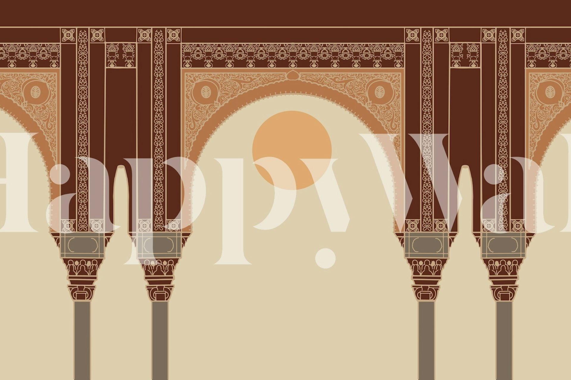 Moroccan Boho Sunrise wallpaper in modern room