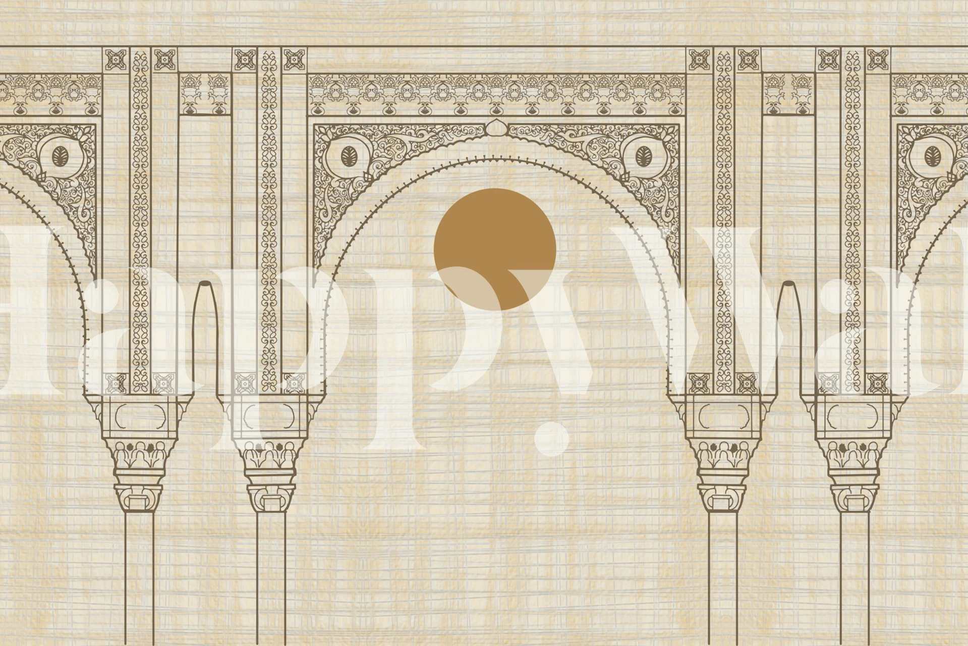 Moroccan Boho Sunrise Art tapet i et rom