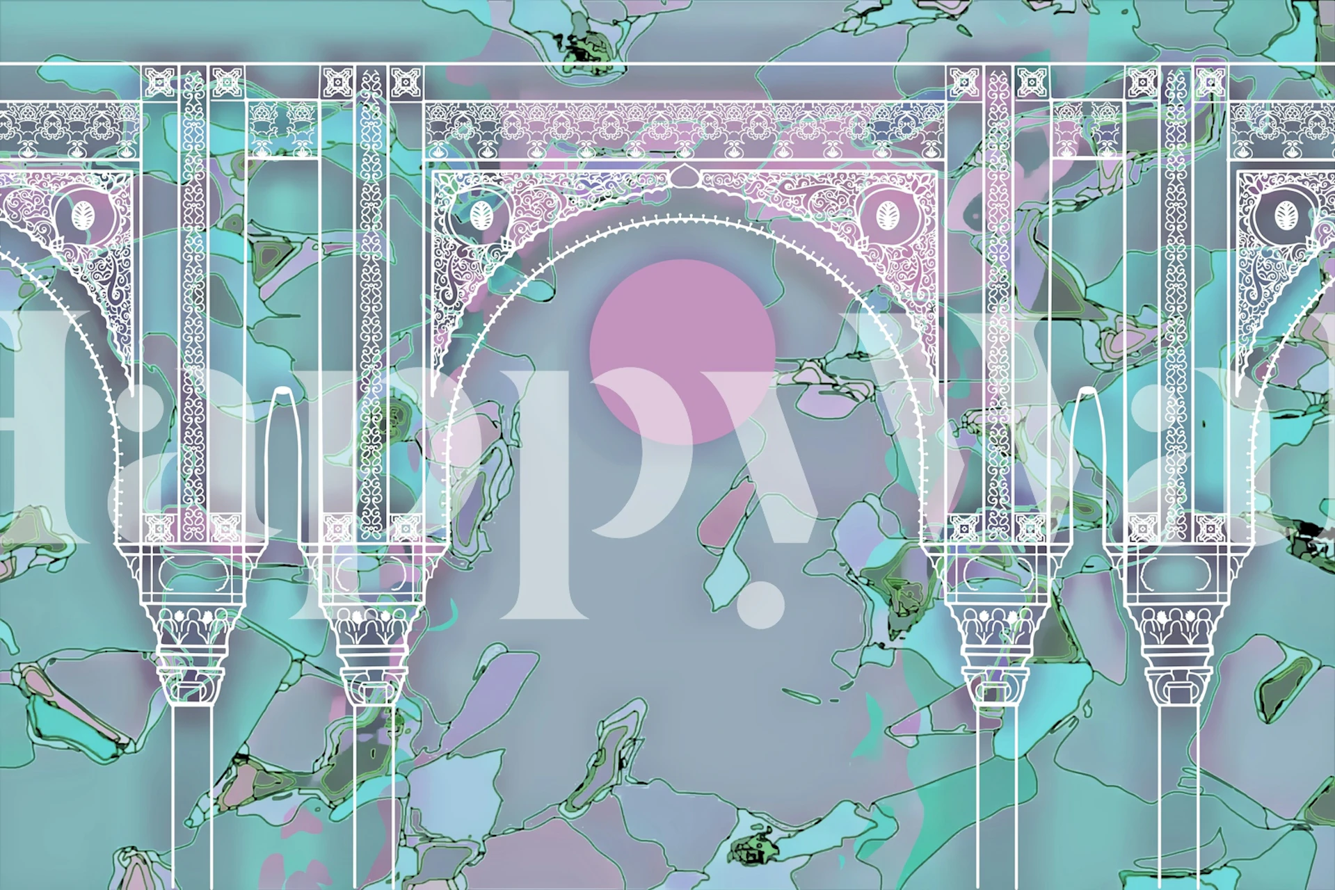 Turquoise Boho Dream wallpaper in a room