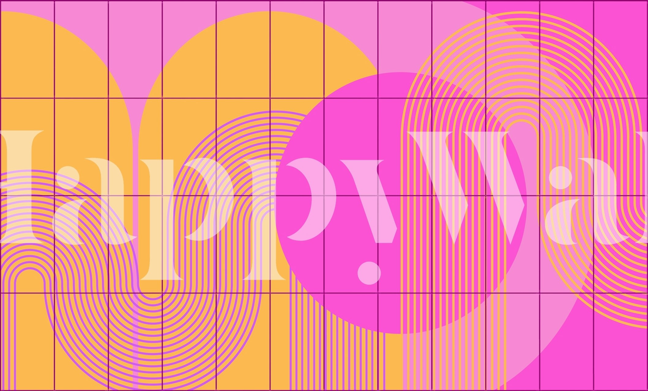 Colorful geometric patterns in pink and orange tones wallpaper
