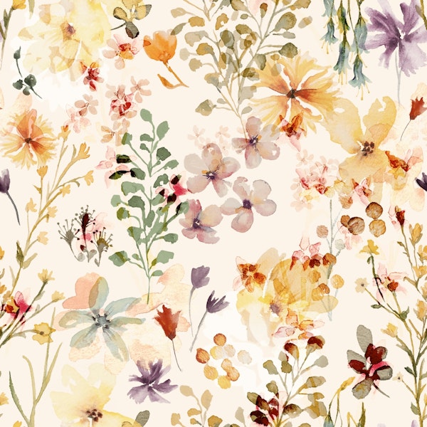 Summer Twilight Watercolor Floral