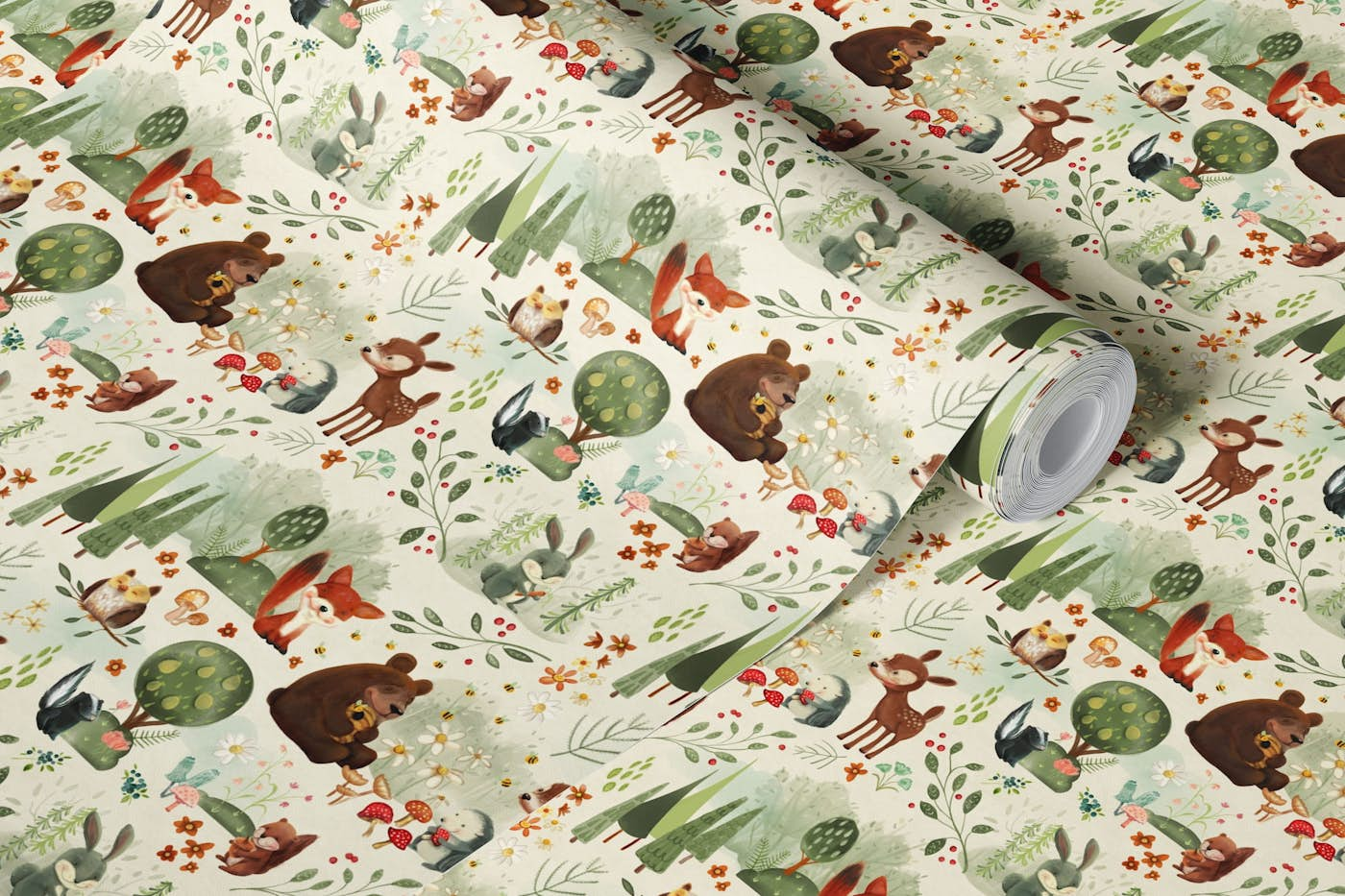 Woodland Friends wallpaper roll