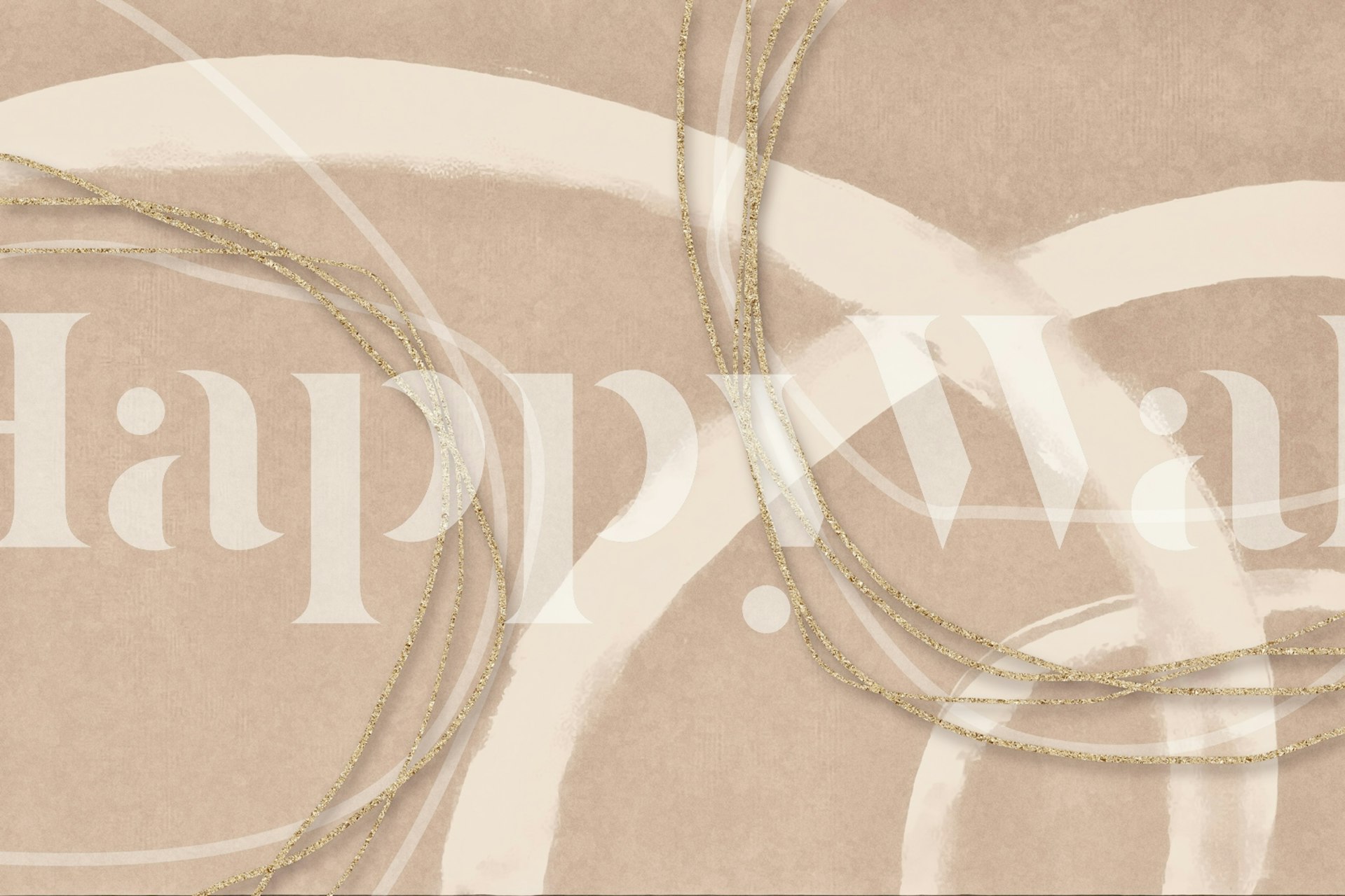 Abstract Minimalism Gold Line carta da parati in una stanza