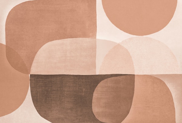 Mid Century Roundish Shapes Mocha Mousse