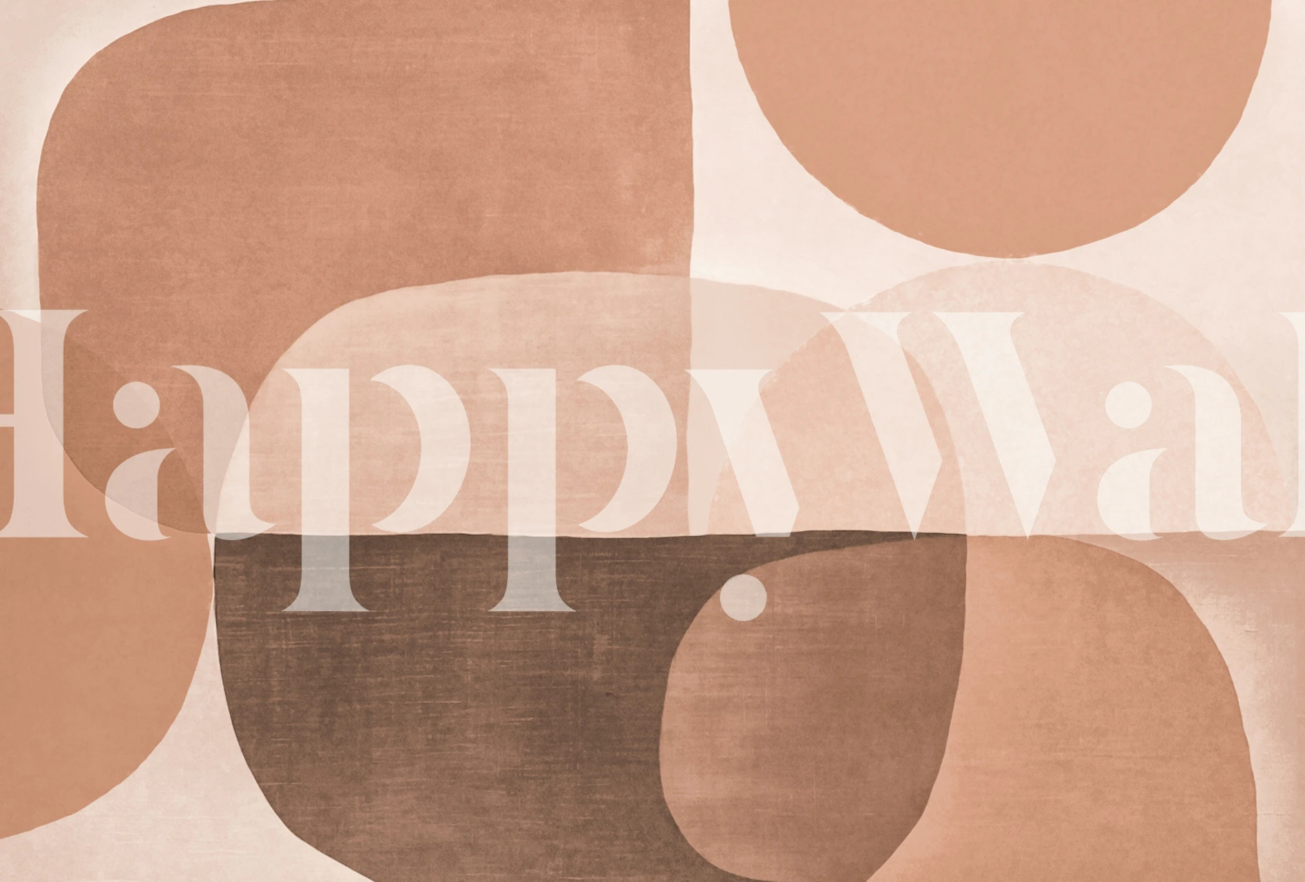 Geometric shapes in earthy tones of mocha and peach wallpaper