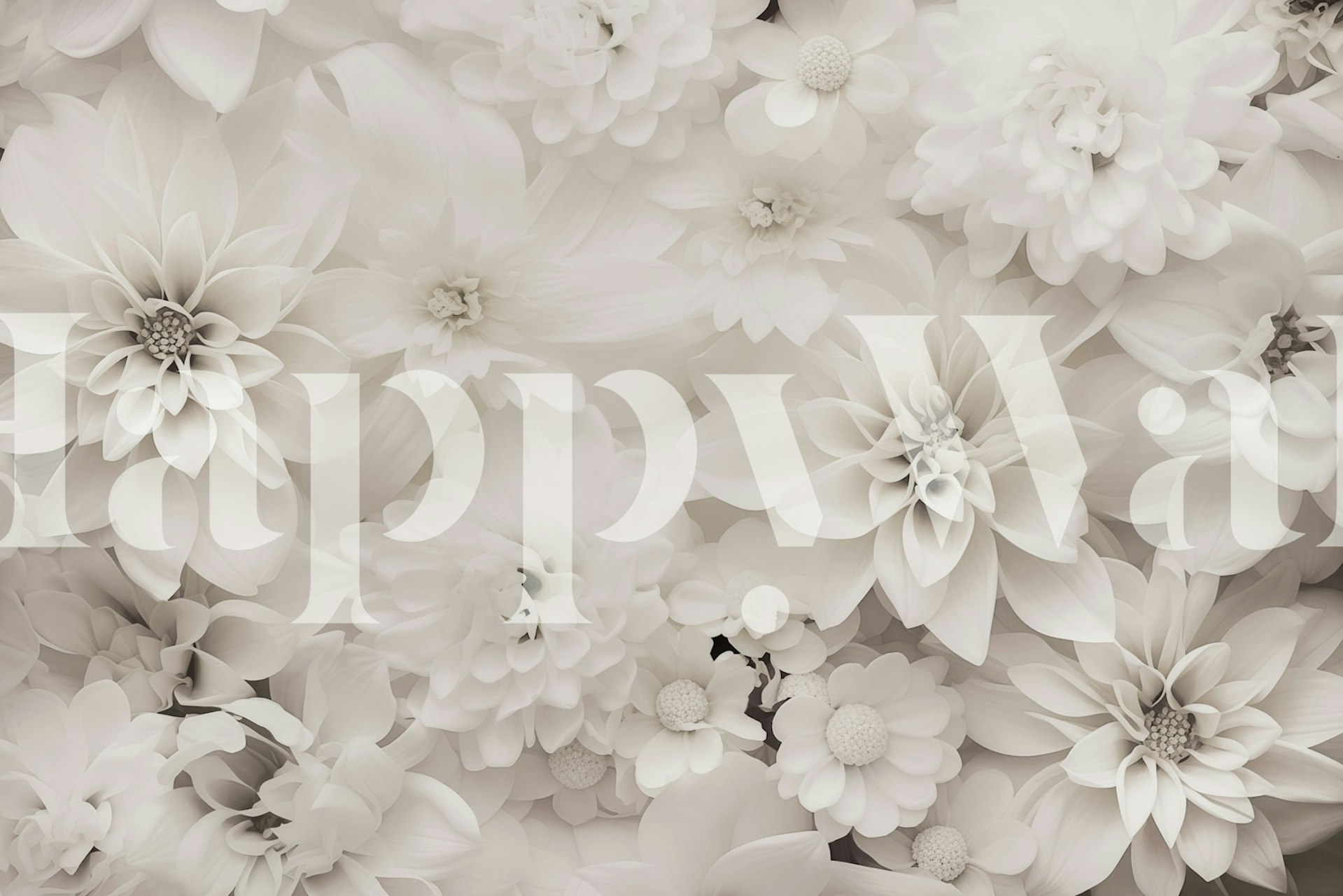 Diseño de papel tapiz floral blanco en una habitación